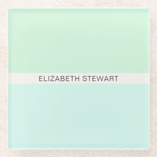 Eenvoudige moderne Mint Green en Aqua Glazen Onderzetter (Voorkant)