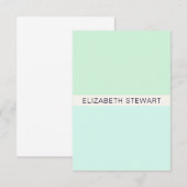 Eenvoudige moderne Mint Green en Aqua Professional Notitiekaartje (Voorkant / Achterkant)
