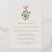 Eenvoudige moderne Mistletoe kerstfeest vakantie Folie Uitnodiging (Voorkant)