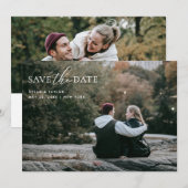 Eenvoudige moderne mixed font 2-foto  save the date (Voorkant / Achterkant)