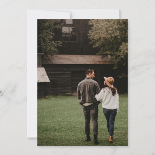 Eenvoudige Moderne MOCHA BRUINE Foto Onderlegger H Save The Date (Voorkant)