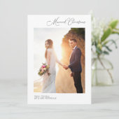 Eenvoudige moderne, moderne, feestelijke trouwaank bedankkaart (Staand voorkant)