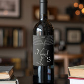 Eenvoudige moderne moderne minimalistische aangepa wijn etiket