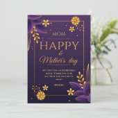 Eenvoudige Moderne moederdag kaarten gouden texe (Staand voorkant)