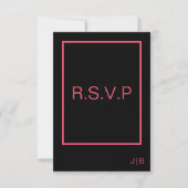 Eenvoudige moderne monogram bruiloft RSVP KAART (Voorkant)