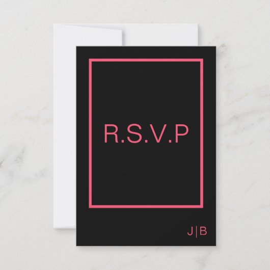 Eenvoudige moderne monogram bruiloft RSVP KAART (Voorkant)