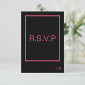 Eenvoudige moderne monogram bruiloft RSVP KAART (Staand voorkant)