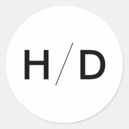 Eenvoudige Moderne Monogram Bruiloft Uitnodiging S Ronde Sticker