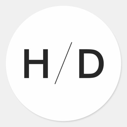 Eenvoudige Moderne Monogram Bruiloft Uitnodiging S Ronde Sticker (Voorkant)