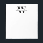 Eenvoudige moderne monogram Business Professional Notitieblok<br><div class="desc">Eenvoudige,  moderne,  professionele monogram laptop</div>