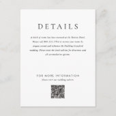 Eenvoudige Moderne Monogram Elegante Bruiloft Informatiekaartje (Voorkant)