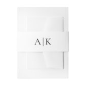 Eenvoudige Moderne Monogram Elegante Bruiloft Uitnodigingen Wikkel (Voorkant Voorbeeld)