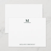 Eenvoudige moderne monogram flat note Kaart Notitiekaartje (Voorkant / Achterkant)