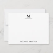 Eenvoudige moderne monogram flat note Kaart Notitiekaartje (Voorkant)