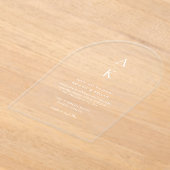 Eenvoudige Moderne Monogram Foto Bruiloft Acryl Uitnodigingen (Laagn)