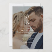 Eenvoudige Moderne Monogram Foto Bruiloft Kaart (Voorkant)