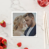 Eenvoudige Moderne Monogram Foto Bruiloft Servet (Insitu)