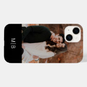 Eenvoudige moderne monogram foto Persoonlijke naam Case-Mate iPhone Case (Achterkant (horizontaal))
