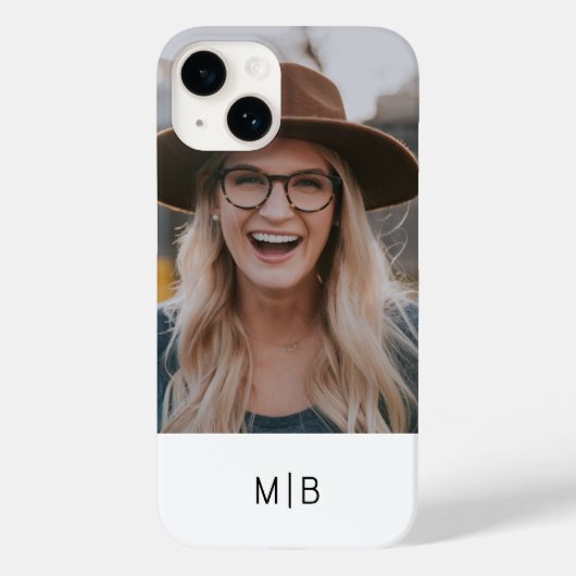 Eenvoudige moderne monogram foto Persoonlijke naam Case-Mate iPhone Case (Achterkant)
