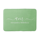 Eenvoudige Moderne Monogram Sage Minimalist Badmat (Voorkant)