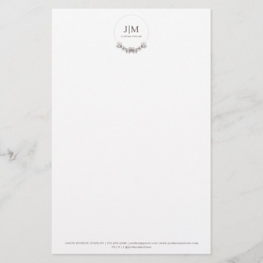 Eenvoudige Moderne Monogram Sieraden Vierkante Zak Briefpapier (Voorkant)