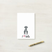 Eenvoudige, moderne monogram stijlvolle zwarte hon post-it® notes (Op bureau)