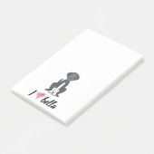 Eenvoudige, moderne monogram stijlvolle zwarte hon post-it® notes (Schuin)