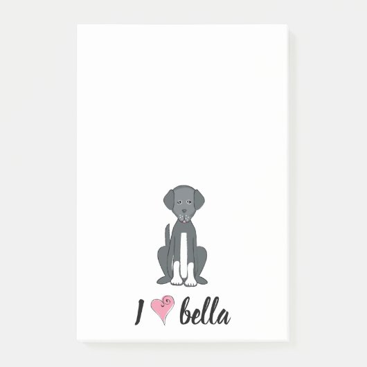 Eenvoudige, moderne monogram stijlvolle zwarte hon post-it® notes (Voorkant)