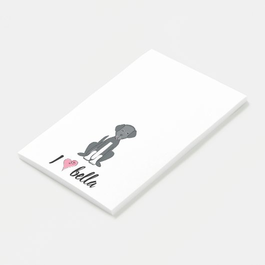 Eenvoudige, moderne monogram stijlvolle zwarte hon post-it® notes (Schuin)