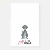 Eenvoudige, moderne monogram stijlvolle zwarte hon post-it® notes (Voorkant)