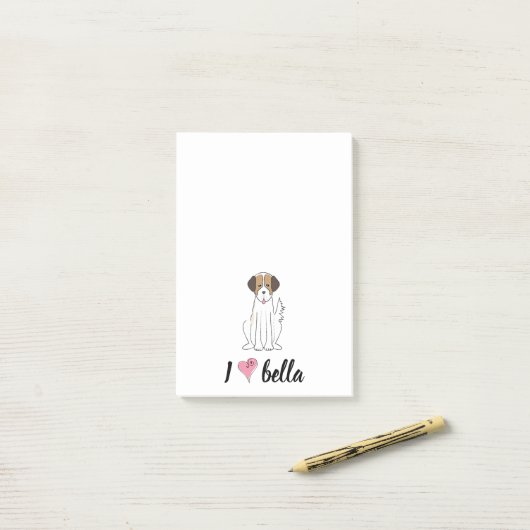 Eenvoudige, moderne monogram stijlvolle zwarte hon post-it® notes (Op bureau)