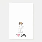 Eenvoudige, moderne monogram stijlvolle zwarte hon post-it® notes (Voorkant)