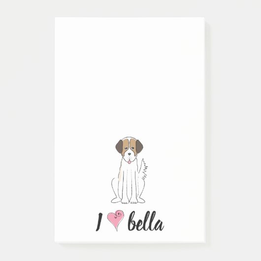 Eenvoudige, moderne monogram stijlvolle zwarte hon post-it® notes (Voorkant)