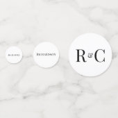 Eenvoudige Moderne Monogram Trouw  Confetti (Voorkanten)