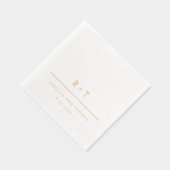 Eenvoudige Moderne Monogram Trouw Folie Servetten (Rechts)