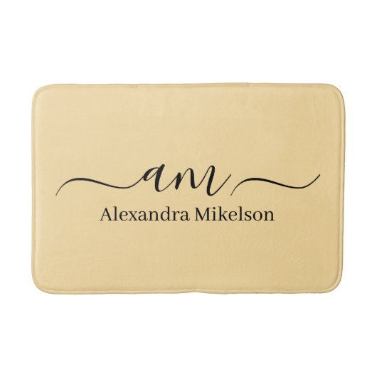 Eenvoudige Moderne Monogram witte Minimalistische Badmat (Voorkant)