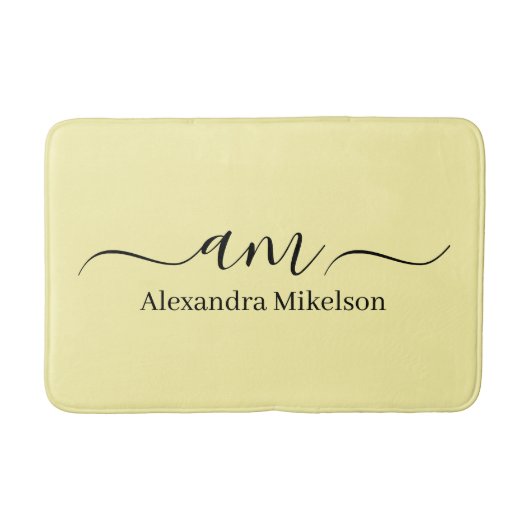 Eenvoudige Moderne Monogram witte Minimalistische Badmat (Voorkant)