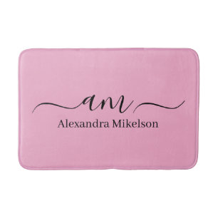 Eenvoudige Moderne Monogram witte Minimalistische Badmat