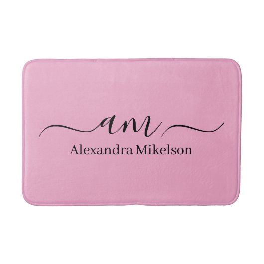 Eenvoudige Moderne Monogram witte Minimalistische Badmat (Voorkant)