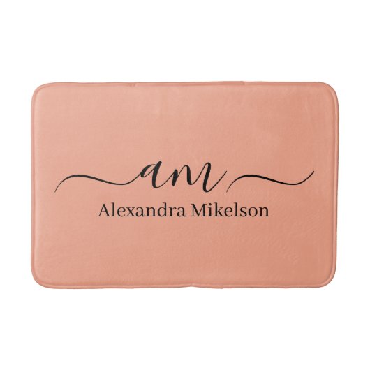Eenvoudige Moderne Monogram witte Minimalistische Badmat (Voorkant)