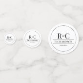 Eenvoudige Moderne Monogramme Huwelijk Confetti (Achterkanten)