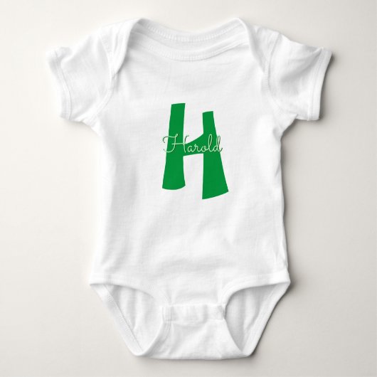 Eenvoudige Moderne Monogrammed Jongen Romper (Voorkant)