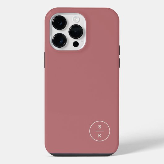 Eenvoudige Moderne Monogramnaam iPhone Hoesje (Achterkant)