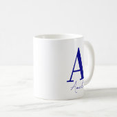 Eenvoudige Moderne Monogramnaam Koffiemok (Voorkant rechts)