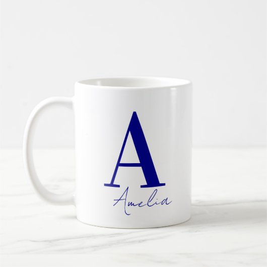 Eenvoudige Moderne Monogramnaam Koffiemok (Links)