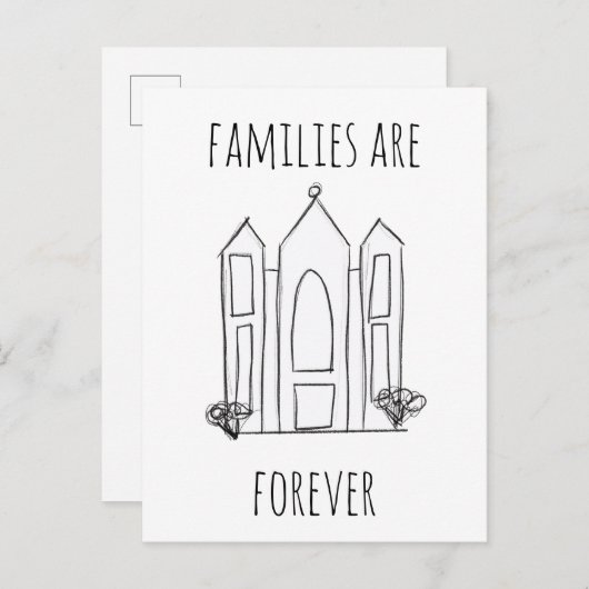 Eenvoudige moderne mormoonse LDS tempel in Salt La Uitnodiging Briefkaart (Voorkant / Achterkant)