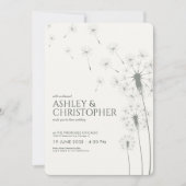 Eenvoudige Moderne Mos Groene Paardebloem Bruiloft Kaart (Voorkant)