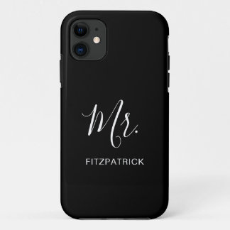 Eenvoudige moderne Mr. Groom Pas getrouwd Elegant Case-Mate iPhone Case