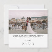 Eenvoudige Moderne Multi Foto Collage Bruiloft Bedankkaart (Achterkant)