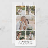 Eenvoudige Moderne Multi Foto Collage Bruiloft Bedankkaart (Voorkant)